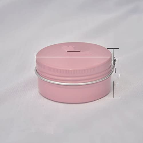 30pcs 5/10/15/20/30/50g Rosegold Round Empty Silver Aluminum Tin Spice Candle Jars Cosmetic Lip Balm Container Refillable Bottle (Pink-50g)