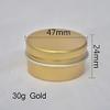 30pcs 5/10/15/20/30/50g Rosegold Round Empty Silver Aluminum Tin Spice Candle Jars Cosmetic Lip Balm Container Refillable Bottle (Gold-30g) view 2