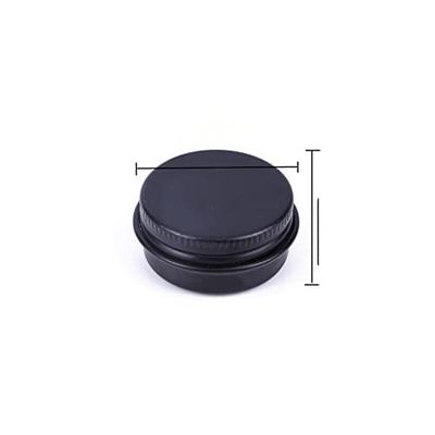 30pcs 5/10/15/20/30/50g Rosegold Round Empty Silver Aluminum Tin Spice Candle Jars Cosmetic Lip Balm Container Refillable Bottle (Black-10g)