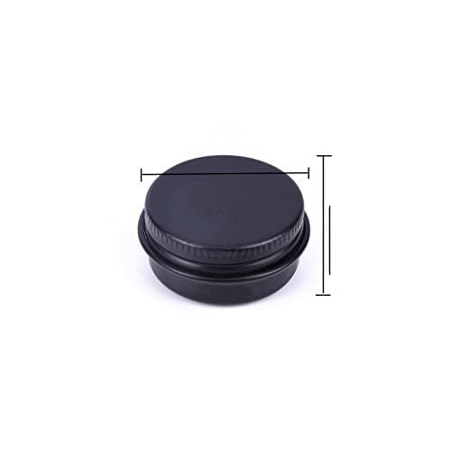 30pcs 5/10/15/20/30/50g Rosegold Round Empty Silver Aluminum Tin Spice Candle Jars Cosmetic Lip Balm Container Refillable Bottle (Black-10g)