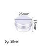 30pcs 5/10/15/20/30/50g Rosegold Round Empty Silver Aluminum Tin Spice Candle Jars Cosmetic Lip Balm Container Refillable Bottle (Silver-5g) view 2