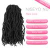 14 Inch Soft Locs Crochet Hair 6 Packs Short Straight Pre-looped New Faux Locs Crochet Hair, 2#(Off Black) view 2