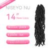 14 Inch Soft Locs Crochet Hair 6 Packs Short Straight Pre-looped New Faux Locs Crochet Hair, 2#(Off Black) view 3