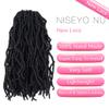 14 Inch Soft Locs Crochet Hair 6 Packs Short Straight Pre-looped New Faux Locs Crochet Hair, 1B(Natural Black) view 2