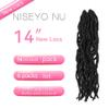 14 Inch Soft Locs Crochet Hair 6 Packs Short Straight Pre-looped New Faux Locs Crochet Hair, 1B(Natural Black) view 3
