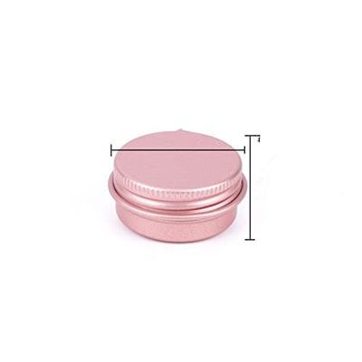 30pcs 5/10/15/20/30/50g Rosegold Round Empty Silver Aluminum Tin Spice Candle Jars Cosmetic Lip Balm Container Refillable Bottle (Rosegold-10g)