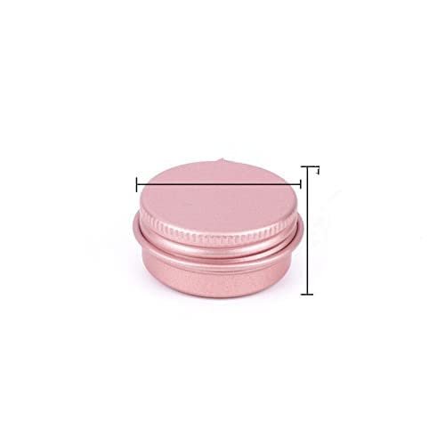 30pcs 5/10/15/20/30/50g Rosegold Round Empty Silver Aluminum Tin Spice Candle Jars Cosmetic Lip Balm Container Refillable Bottle (Rosegold-10g)