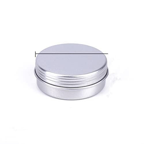 30pcs 5/10/15/20/30/50g Rosegold Round Empty Silver Aluminum Tin Spice Candle Jars Cosmetic Lip Balm Container Refillable Bottle (Silver-20g)