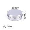 30pcs 5/10/15/20/30/50g Rosegold Round Empty Silver Aluminum Tin Spice Candle Jars Cosmetic Lip Balm Container Refillable Bottle (Silver-20g) view 2