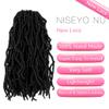 14 Inch Soft Locs Crochet Hair 6 Packs Short Straight Pre-looped New Faux Locs Crochet Hair, 1#(Jet Black) view 2