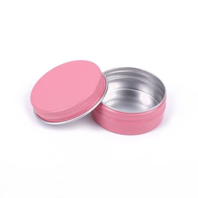 30pcs 5/10/15/20/30/50g Rosegold Round Empty Silver Aluminum Tin Spice Candle Jars Cosmetic Lip Balm Container Refillable Bottle (Pink-15g)