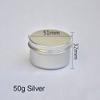 30pcs 5/10/15/20/30/50g Rosegold Round Empty Silver Aluminum Tin Spice Candle Jars Cosmetic Lip Balm Container Refillable Bottle (Silver-50g) view 2