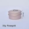 30pcs 5/10/15/20/30/50g Rosegold Round Empty Silver Aluminum Tin Spice Candle Jars Cosmetic Lip Balm Container Refillable Bottle (Rosegold-30g) view 2