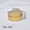 30pcs 5/10/15/20/30/50g Rosegold Round Empty Silver Aluminum Tin Spice Candle Jars Cosmetic Lip Balm Container Refillable Bottle (Gold-50g) view 2