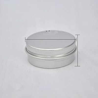 30pcs 5/10/15/20/30/50g Rosegold Round Empty Silver Aluminum Tin Spice Candle Jars Cosmetic Lip Balm Container Refillable Bottle (Silver-15g)