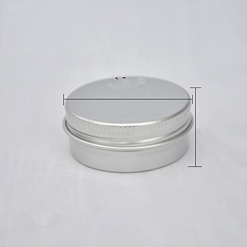 30pcs 5/10/15/20/30/50g Rosegold Round Empty Silver Aluminum Tin Spice Candle Jars Cosmetic Lip Balm Container Refillable Bottle (Silver-15g)
