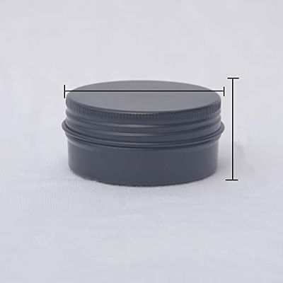 30pcs 5/10/15/20/30/50g Rosegold Round Empty Silver Aluminum Tin Spice Candle Jars Cosmetic Lip Balm Container Refillable Bottle (Black-50g)