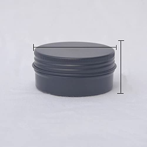 30pcs 5/10/15/20/30/50g Rosegold Round Empty Silver Aluminum Tin Spice Candle Jars Cosmetic Lip Balm Container Refillable Bottle (Black-50g)