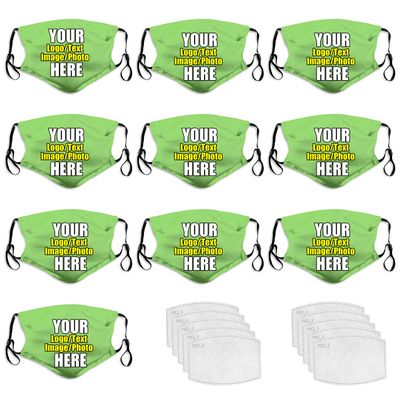 10 PCS Customized Cotton Face Mask Unisex Women Men Kids Adults