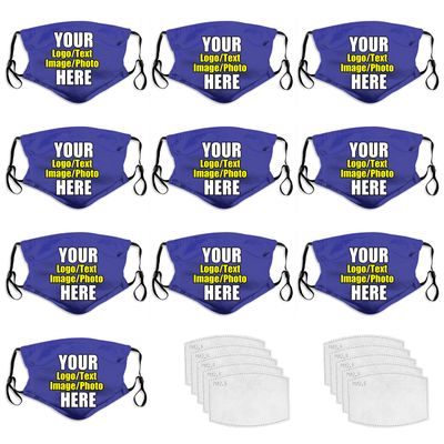 10 PCS Customized Cotton Face Mask Unisex Women Men Kids Adults
