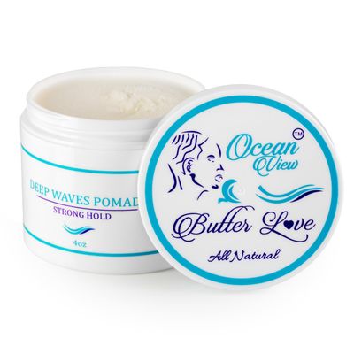 OCEAN VIEW DEEP WAVES POMADE Butter Love, 360 Wave Grease for Men Promotes Layered Waves, Moisture, Control and Silky Shine All Natural Wave Cream with Shea Butter and Beeswax for Wolfing (4 oz)