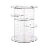 AFULILI Makeup Organizer Box 360 Rotating Perfume Stand Bathroom Storage Cosmetics Display Stand Space Saving and Large Capacity Case (Transparent) view 1