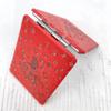 12 Pcs Sweet 15 Quinceanera Bling Compact Mirror Square Pu Leather Makeup Mirror Recuerdos De Bautizo First Communion Mis Aos for Party Favors (Red) view 2