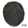 Afro curly toupee for black men 10x8 african american human hair systems replacements all injected pu skin poly kinky curly mens hairpiece wig(8"x 10", 1B# Natural Black/Off Black-10MM Afro Wave Curl) view 2