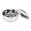 AYNEFY Shaving Soap Bowl, Portable Universal Men Stainless Steel Beard Shaving Soap Bowl Shaving Mug Container with a Mirror for Travel, Salon and Home Use view 1