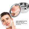 AYNEFY Shaving Soap Bowl, Portable Universal Men Stainless Steel Beard Shaving Soap Bowl Shaving Mug Container with a Mirror for Travel, Salon and Home Use view 3