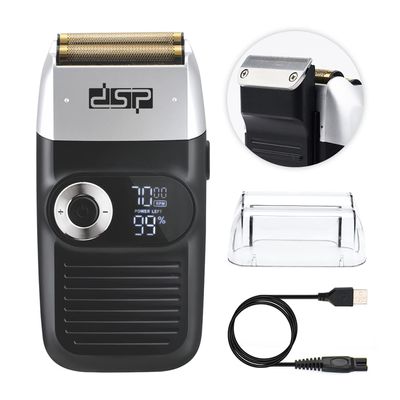 DSP Electric Razor for Men Bald Shavers for Men 2 in 1 Double Shaver for Men with 2 Foil Head Rechargeable Barber Shaver with Precision Trimmer 3-Speed Shaver with LED Digital Display (Black)