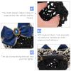 Beaupretty 2pcs Bowknot Snood Net Barrette Knit Mesh Fabric Hairnet Hair Clip Bun Cover Lace Bow Decor Butterfly Bun Bow Headdress for Lady Women Dance Office A view 3