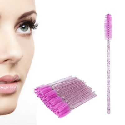 50pcs Disposable Eyelash Brushes, Portable Mascara Brush Wands Applicator Makeup Tool for Eyelash Extension()