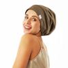 ELIHAIR Beanie Sleep Hats Bonnet for Night Sleeping Cap Silky Lined Satin Bonnet with Adjustable Elastic Band for Women Girls Curly Frizzy Hair Cover(Regular Brownish Green) view 2