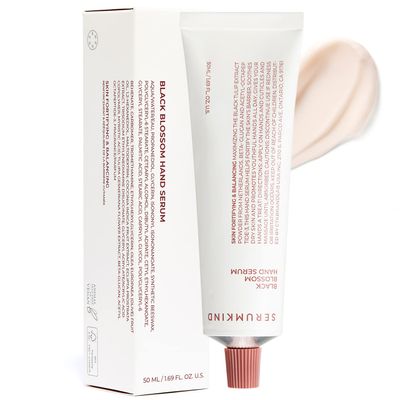 SERUMKIND Black Blossom Hand Serum - Nourishing Hand Cream for Dry, Cracked Hands with Black Tulip Powder - Smoothen and Soften Rough Skin Texture  Vegan, Cruelty Free - 1.69oz.