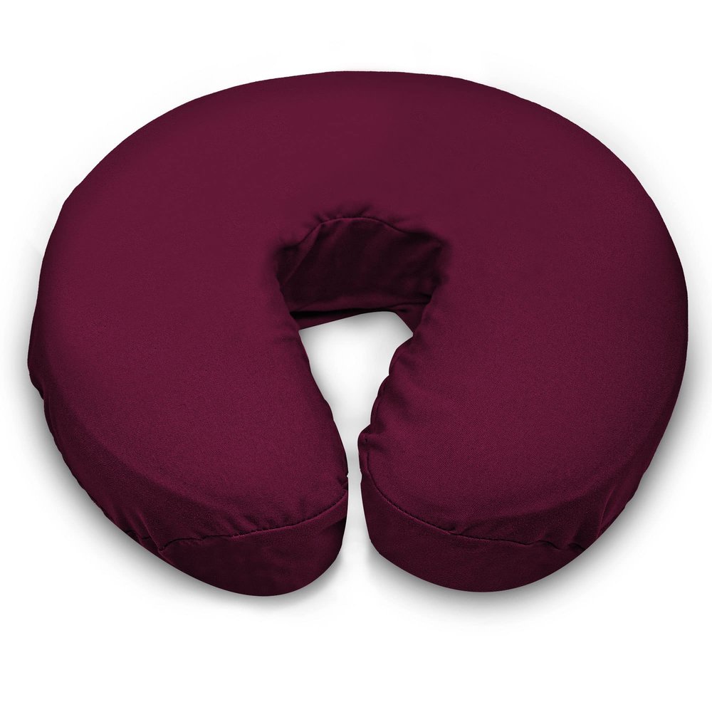 LONDON LINENS Microfiber Face Rest Cradle Covers - 4 Pieces (4, Burgundy)