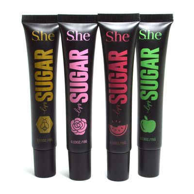 Makeup S.he 4 Flavors of Natural Sugar My Lips Lip Scrub Exfoliator Moisturizing Vitamin E LS480 + Free Zipper Bag