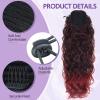 Fashion Icon Curly Wavy Ponytail Extension Clip In Wave Real Hair Black Ponytail Drawstring Clip On Extensions Hair Body Thick Weave Fake Pony tails Synthetic Hairpiece for Women 26 Inch view 3