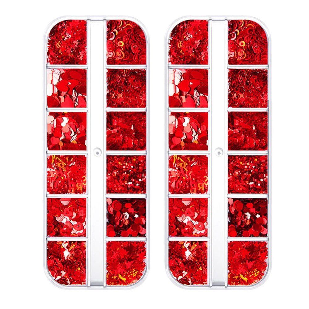 Beaupretty Valentine's Day Nail Art Decoration Heart Glitter Nail Sequins for Parties Makeup and Creative Crafts