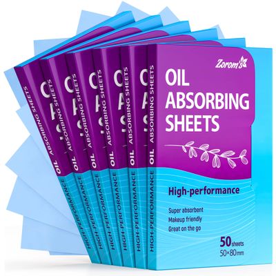 High-Performance Oil Absorbing Sheets for Face - 6 pack (300 sheets) - Makeup Friendly Blotting Papers for Oily Skin - Oil Blotting Sheets for Face