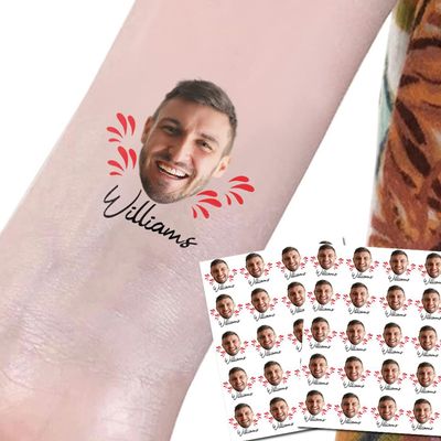 20pcs Personalized Wedding Bachelor Party Favor for Men, Birthday Temporary Stickers Tattoo, Custom Man Gift Face Temporary Tattoos With Face and Name for Groom Fiance, Husband Boyfriend Gift Men Him
