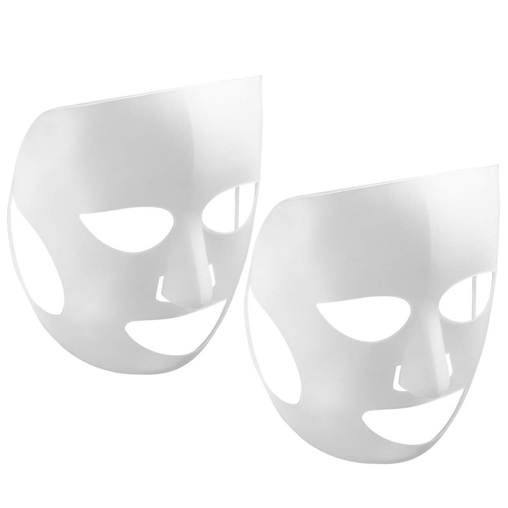 Beaupretty Coverlet 2pcs Facial Sleeping Cover Beauty Tool Steam Bed Linen Bathing Accessories Face Stick Mask Silicone Cover Mask Silicon for Tool Mask Bedsheets Facial Mask White Nutrition