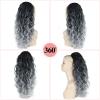 Ombre Gray Ponytail hairpiece for black women Drawstring Long Curly Pony Tail Hair Extainson Fake Ponytail Extensions Gray Drawstring Ponytail for Black Women(Sliver Gray mix 6 OZ) view 2
