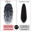 Ombre Gray Ponytail hairpiece for black women Drawstring Long Curly Pony Tail Hair Extainson Fake Ponytail Extensions Gray Drawstring Ponytail for Black Women(Sliver Gray mix 6 OZ) view 3