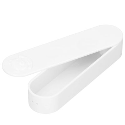 GLOGLOW Cotton Swabs Holder, Portable Cotton Swab Slim Case Mini Travel Swab Case for Organizing 5.3 x 1.4 x 0.9in(white)
