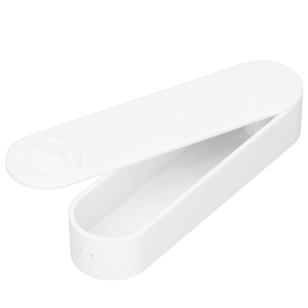 GLOGLOW Cotton Swabs Holder, Portable Cotton Swab Slim Case Mini Travel Swab Case for Organizing 5.3 x 1.4 x 0.9in(white)