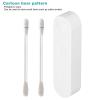 GLOGLOW Cotton Swabs Holder, Portable Cotton Swab Slim Case Mini Travel Swab Case for Organizing 5.3 x 1.4 x 0.9in(white) view 2