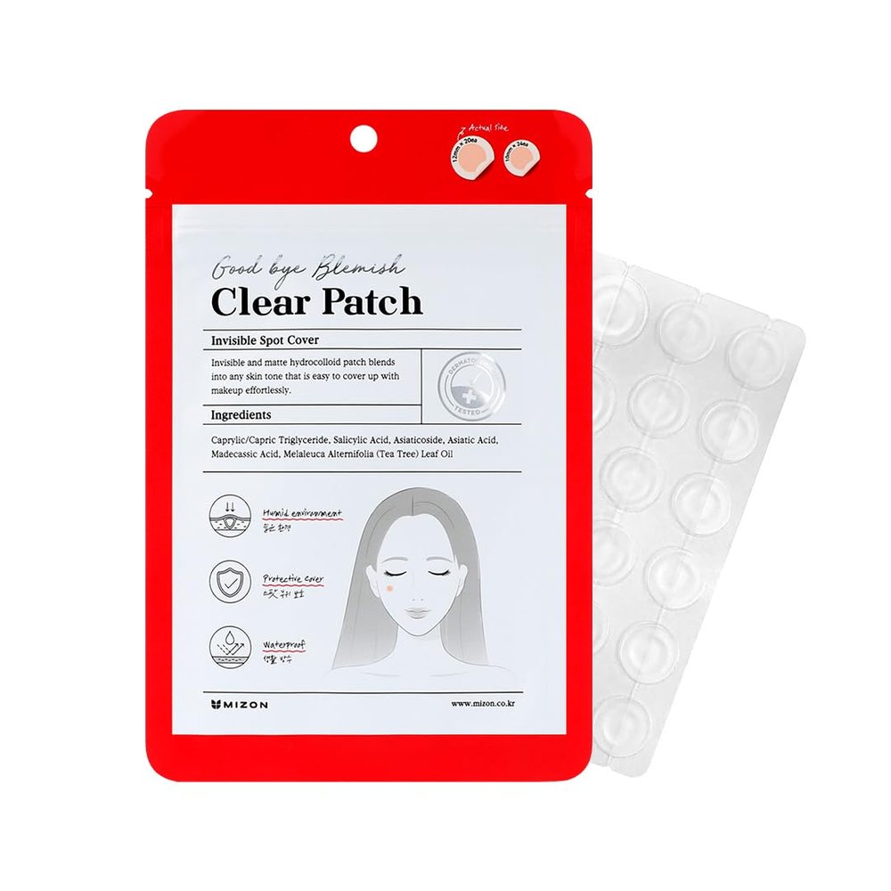MIZON Good Bye Blemish Clear Patch Invisible Korean Acne Pimple Covering Zits Waterproof Non-drying Thin Cover Excellent Skin Adhesion Patch Spot Cover (44ea)