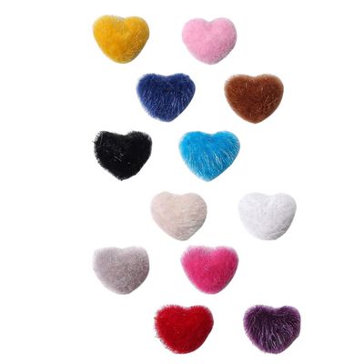 FOMIYES 12pcs Heart Shaped Magnetic Nail Art Ornaments Removable Plush Decor for Manicure Easy to Use Fuzzy Accessories for Creative Nail Design