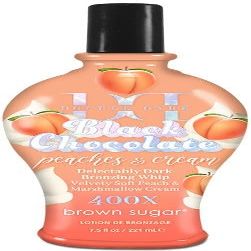 Brown Sugar Peaches & Cream 400X Double Dark Black Chocolate Bronzing Whip Tanning Lotion Ultra Rich Skin Softening Formula for Deep, Long-Lasting Color 7.5 oz